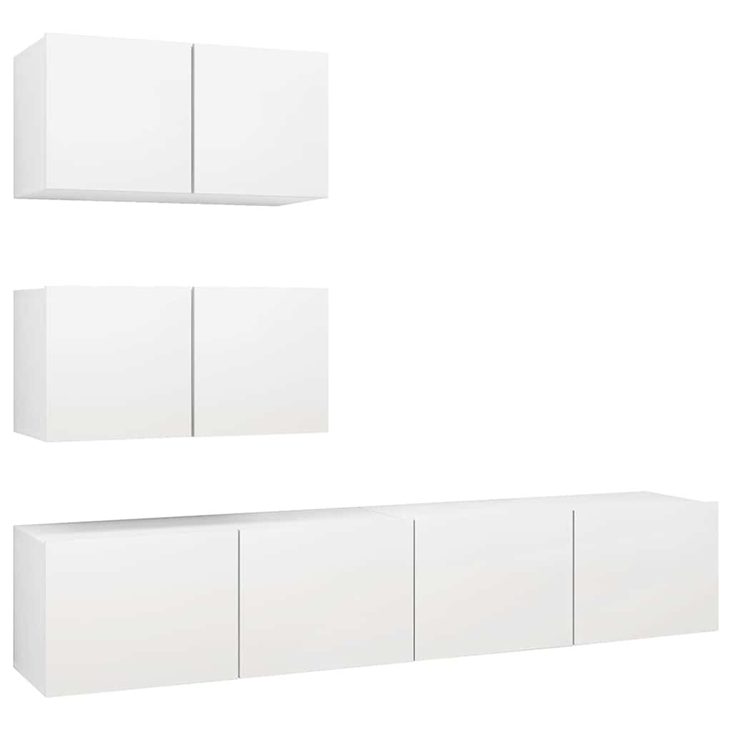 Ensemble de meubles TV 4 pcs Blanc Bois d'ingénierie