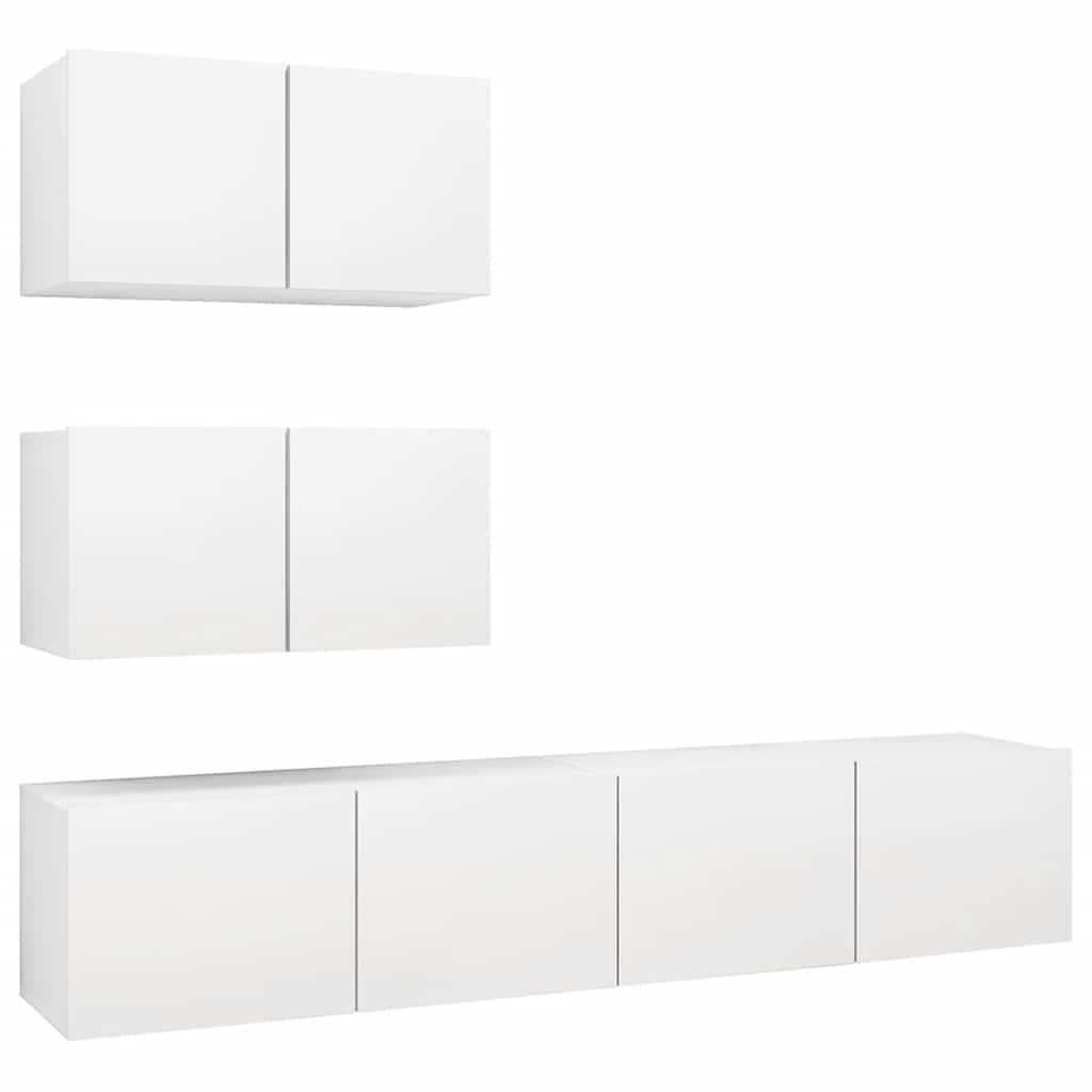 Ensemble de meubles TV 4 pcs Blanc Bois d'ingénierie - XIOS