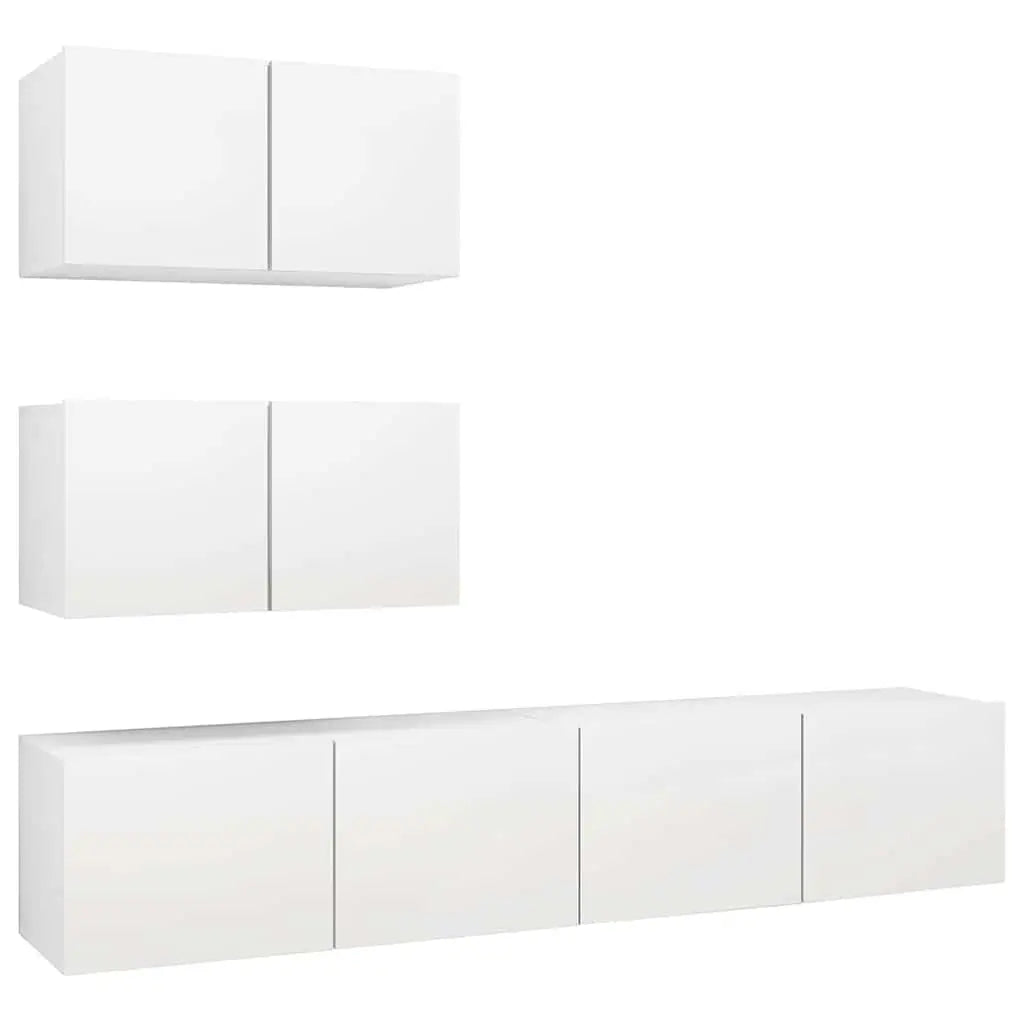 Ensemble de meubles TV 4 pcs Blanc Bois d’ingénierie - XIOS