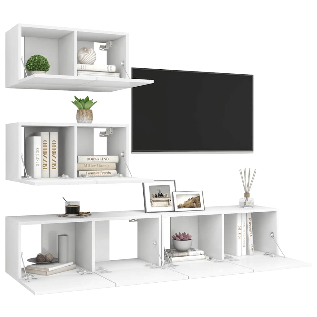 Ensemble de meubles TV 4 pcs Blanc Bois d'ingénierie - XIOS