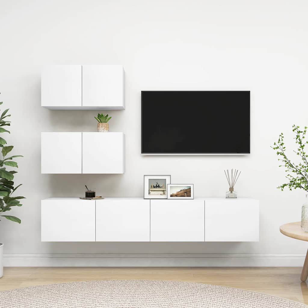 Ensemble de meubles TV 4 pcs Blanc Bois d'ingénierie - XIOS