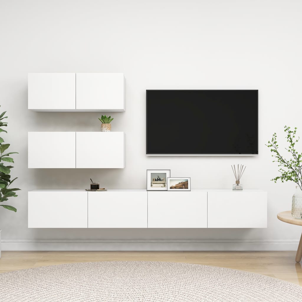 Ensemble de meubles TV 4 pcs Blanc Bois d'ingénierie - XIOS
