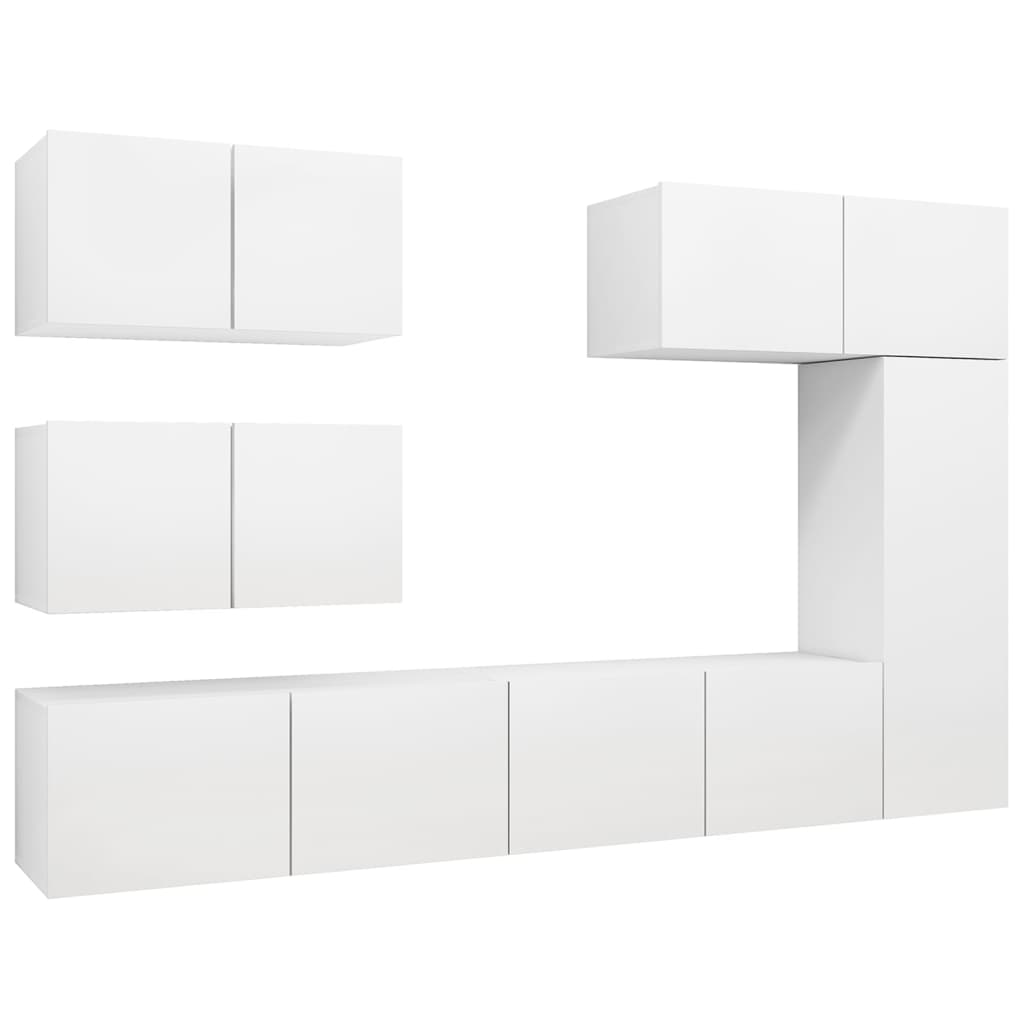 Ensemble de meubles TV 6 pcs Blanc Bois d'ingénierie - XIOS