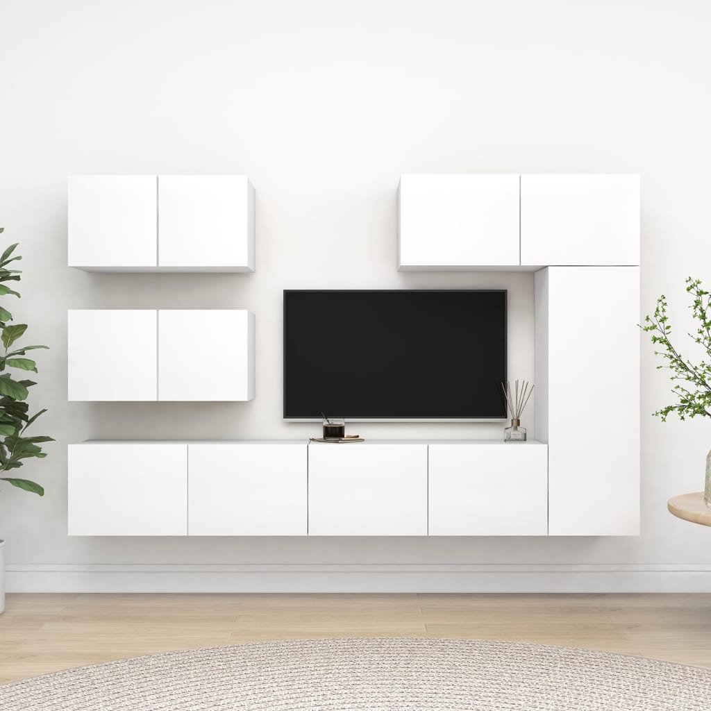 Ensemble de meubles TV 6 pcs Blanc Bois d'ingénierie - XIOS
