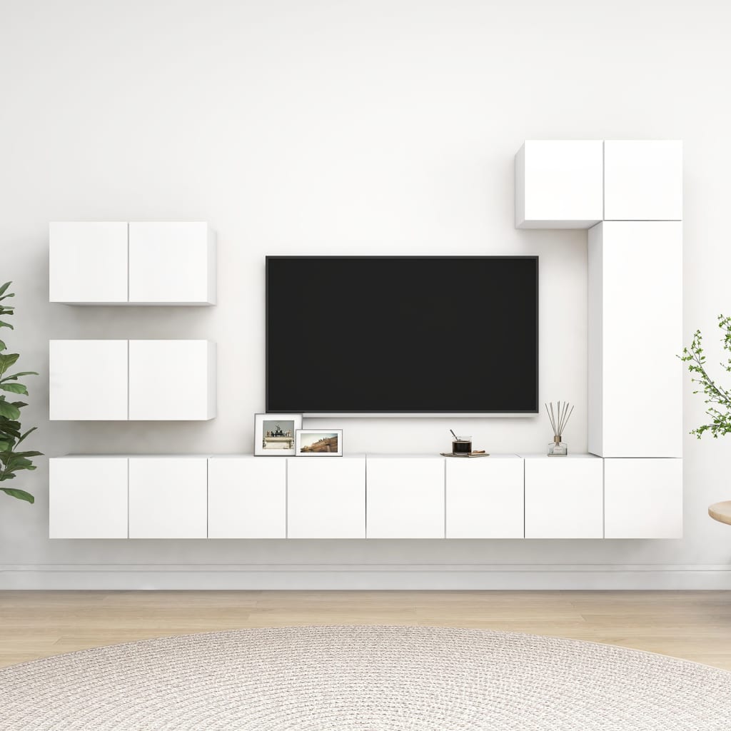 Ensemble de meubles TV 8 pcs Blanc Bois d'ingénierie - XIOS