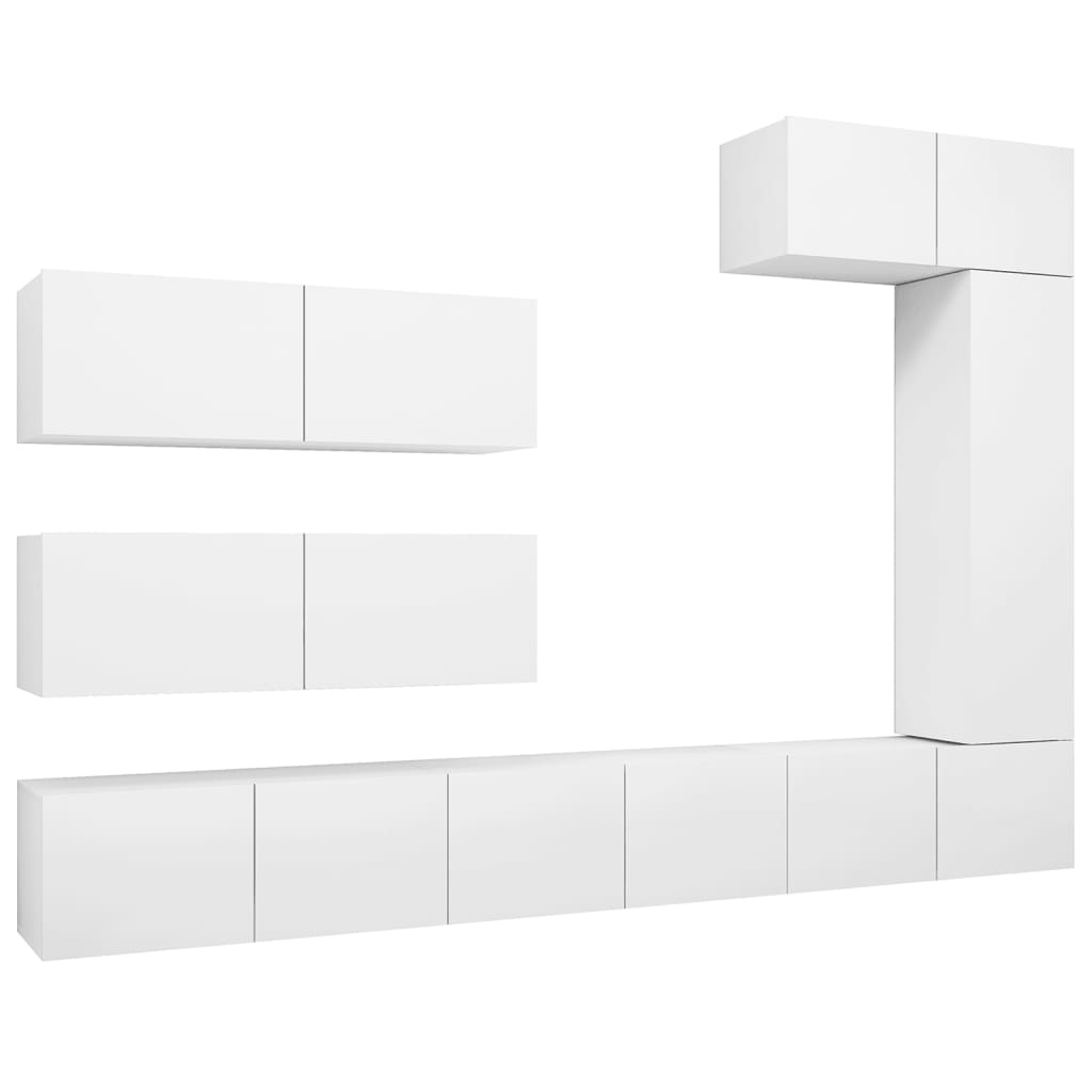 Ensemble de meubles TV 7 pcs Blanc Bois d'ingénierie - XIOS