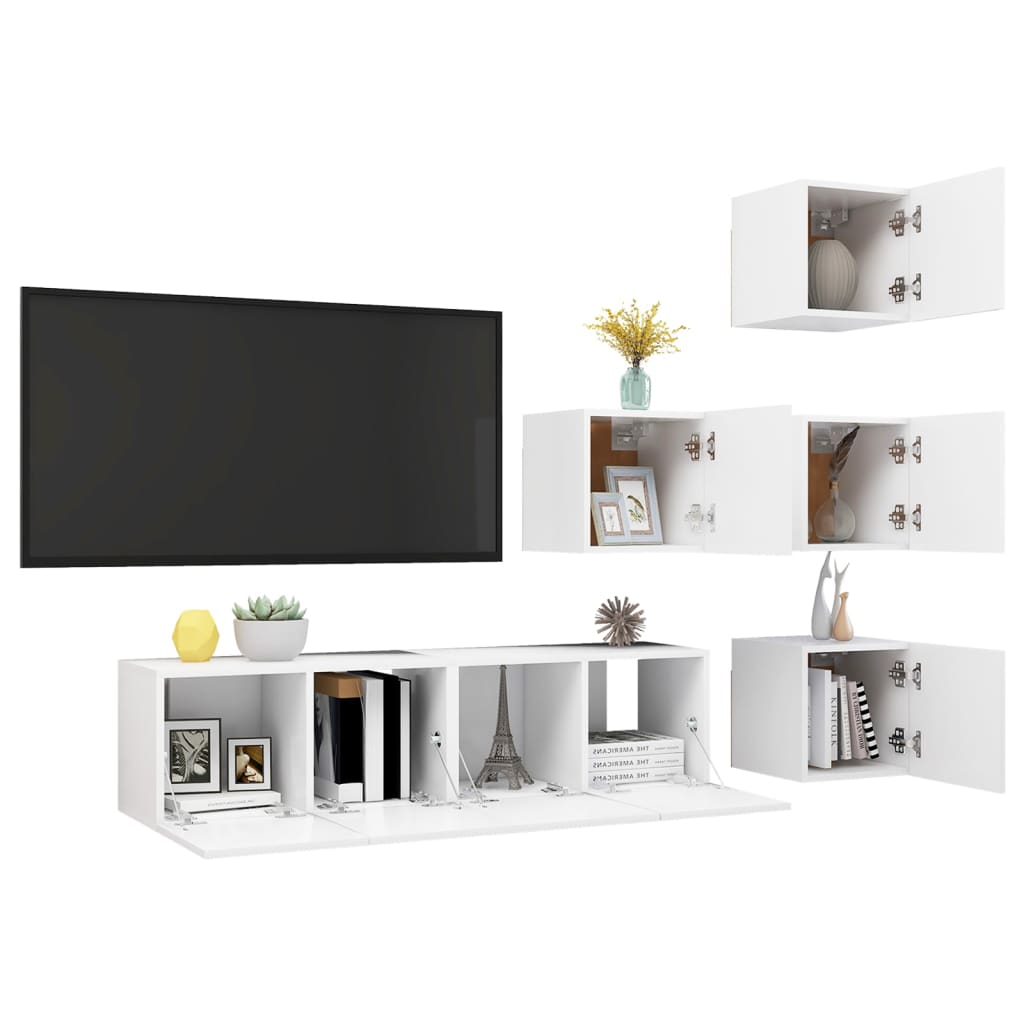 Ensemble de meubles TV 6 pcs Blanc Bois d'ingénierie - XIOS