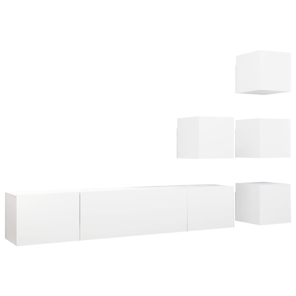 Ensemble de meuble TV 6 pcs Blanc Bois d'ingénierie - XIOS