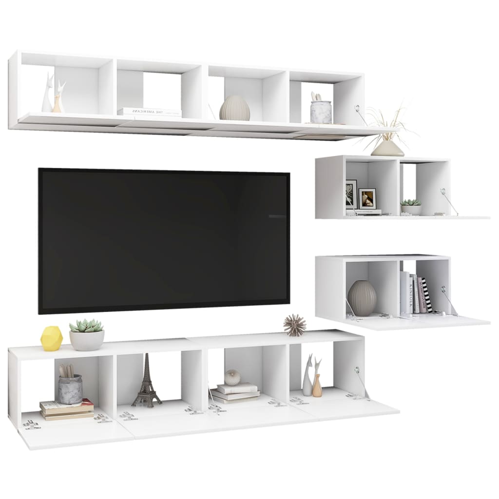 Ensemble de meubles TV 6 pcs Blanc Bois d'ingénierie - XIOS