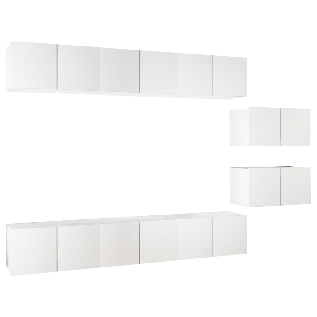 Meubles TV 8 pcs Blanc Bois d'ingénierie - XIOS
