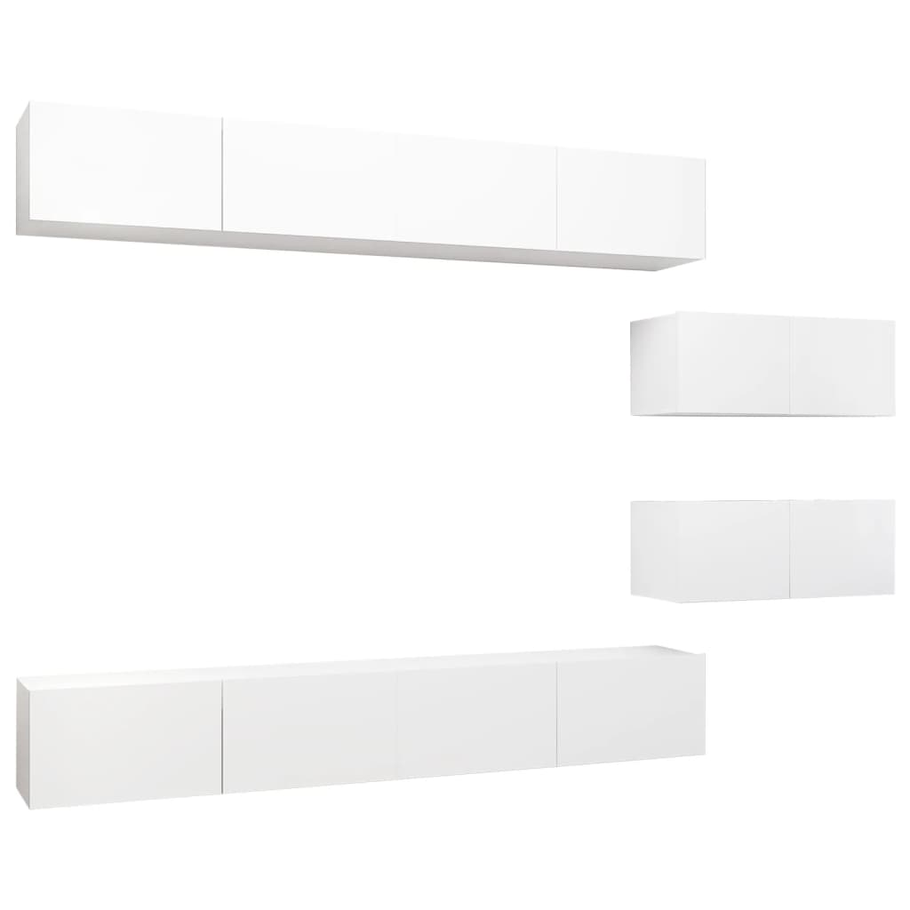 Ensemble de meubles TV 6 pcs Blanc Bois d'ingénierie - XIOS