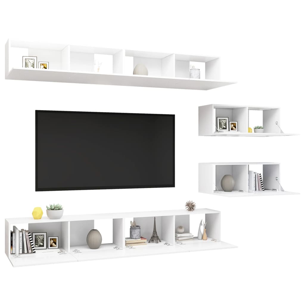 Ensemble de meubles TV 6 pcs Blanc Bois d'ingénierie - XIOS