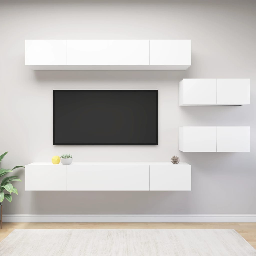 Ensemble de meubles TV 6 pcs Blanc Bois d'ingénierie - XIOS