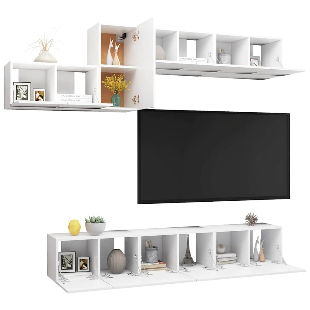 Ensemble de meubles TV 7 pcs Blanc Bois d'ingénierie - XIOS