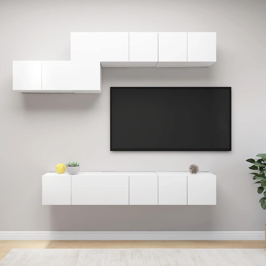 Ensemble de meubles TV 7 pcs Blanc Bois d'ingénierie - XIOS