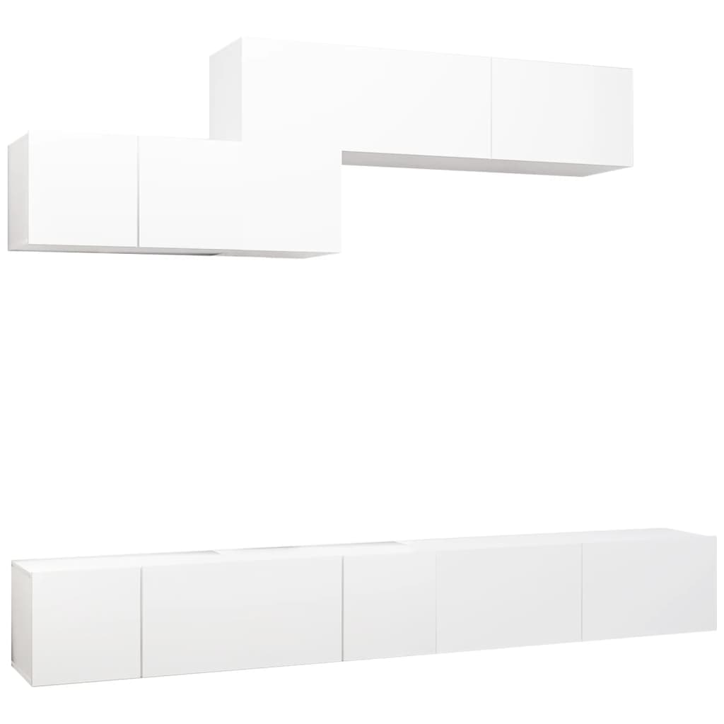 Ensemble de meuble TV 6 pcs Blanc Bois d'ingénierie - XIOS
