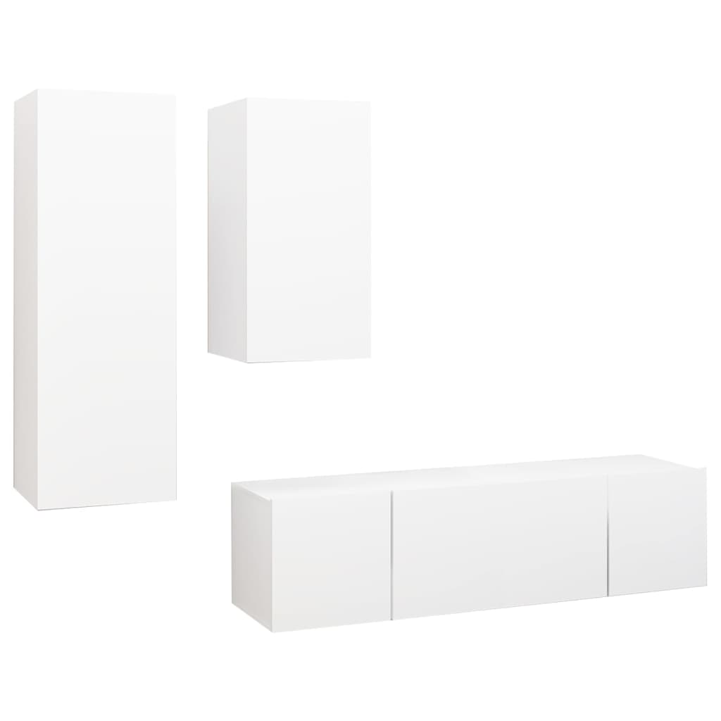 Ensemble de meubles TV 4 pcs Blanc Bois d'ingénierie - XIOS
