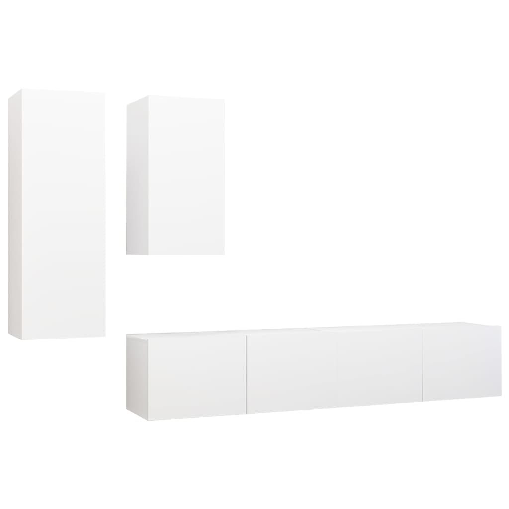 Ensemble de meubles TV 4 pcs Blanc Bois d'ingénierie - XIOS