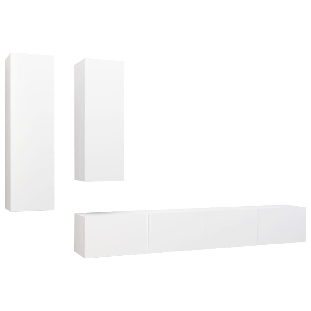 Ensemble de meuble TV 4 pcs Blanc Bois d'ingénierie - XIOS