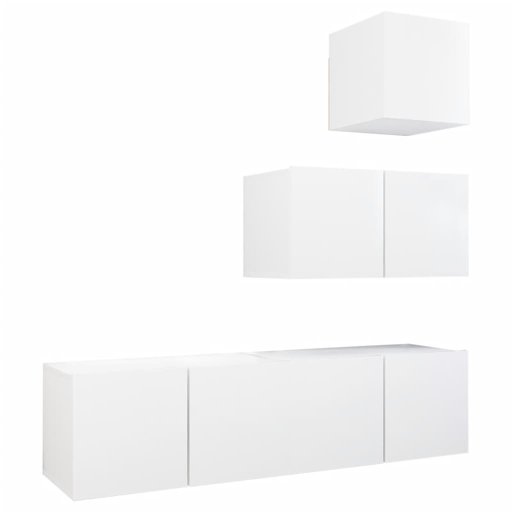 Ensemble de meubles TV 4 pcs Blanc Bois d'ingénierie - XIOS