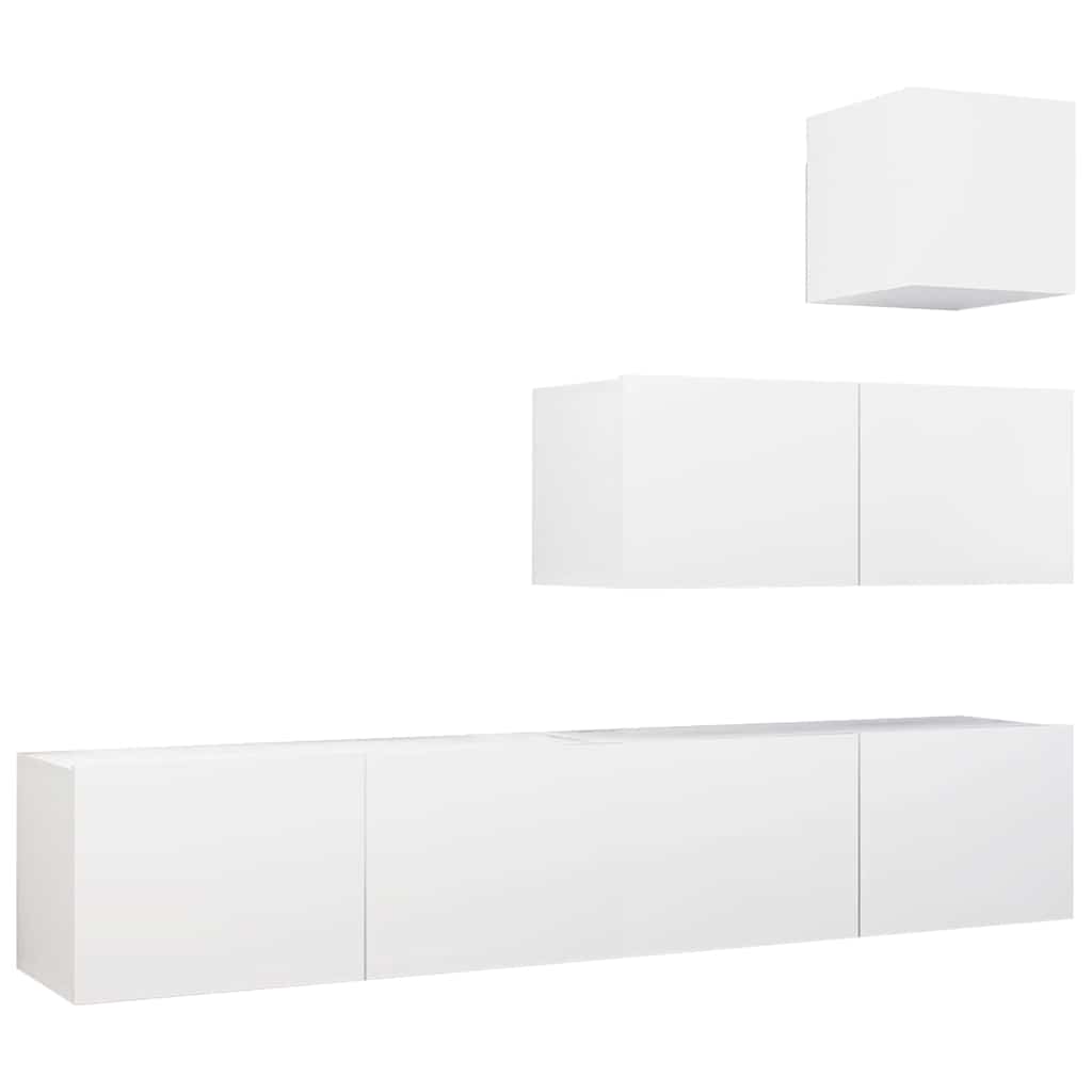 Ensemble de meubles TV 4 pcs Blanc Bois d'ingénierie