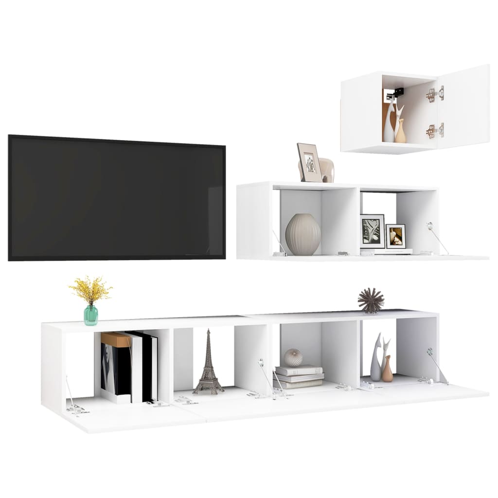 Ensemble de meubles TV 4 pcs Blanc Bois d'ingénierie - XIOS