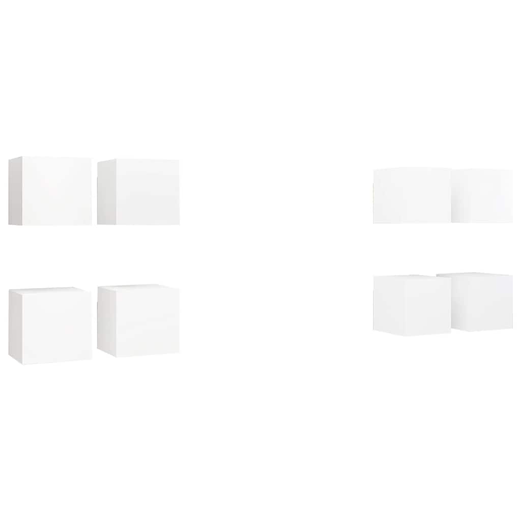 Meubles TV muraux 8 pcs Blanc 30,5x30x30 cm - XIOS