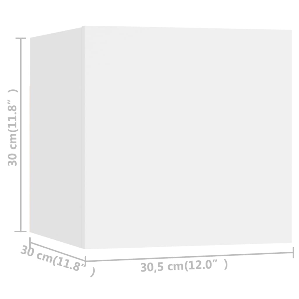 Meubles TV muraux 8 pcs Blanc 30,5x30x30 cm - XIOS