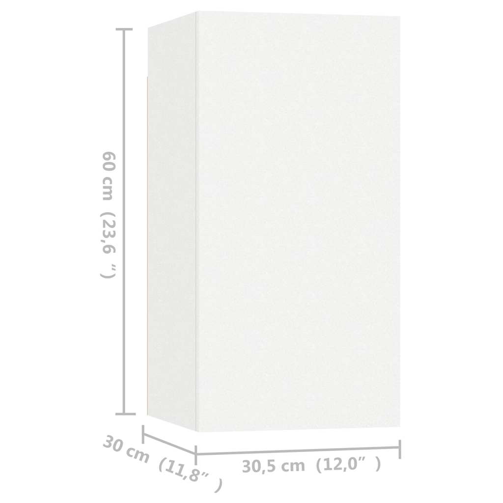 Meubles TV 4 pcs Blanc 30,5x30x60 cm Bois d'ingénierie