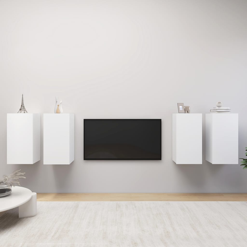 Meubles TV 4 pcs Blanc 30,5x30x60 cm Bois d'ingénierie - XIOS