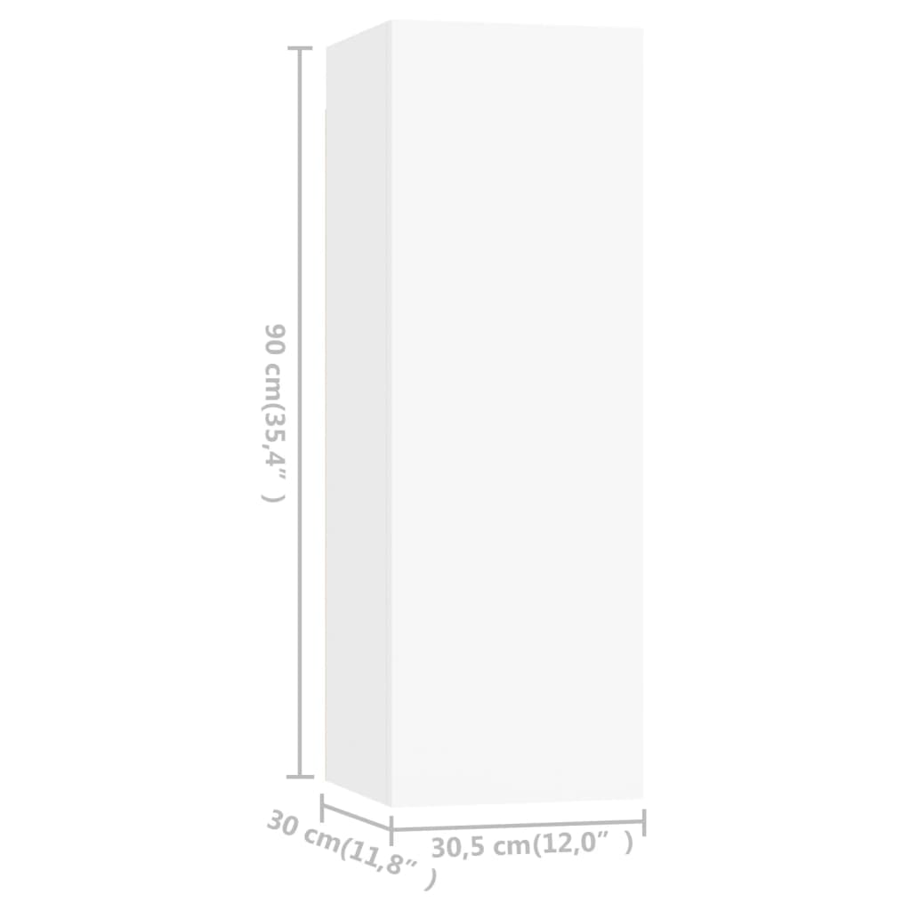 Meubles TV 4 pcs Blanc 30,5x30x90 cm Bois d'ingénierie - XIOS
