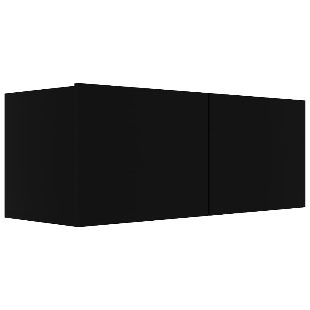 Meubles TV 4 pcs Noir 80x30x30 cm Bois d'ingénierie - XIOS
