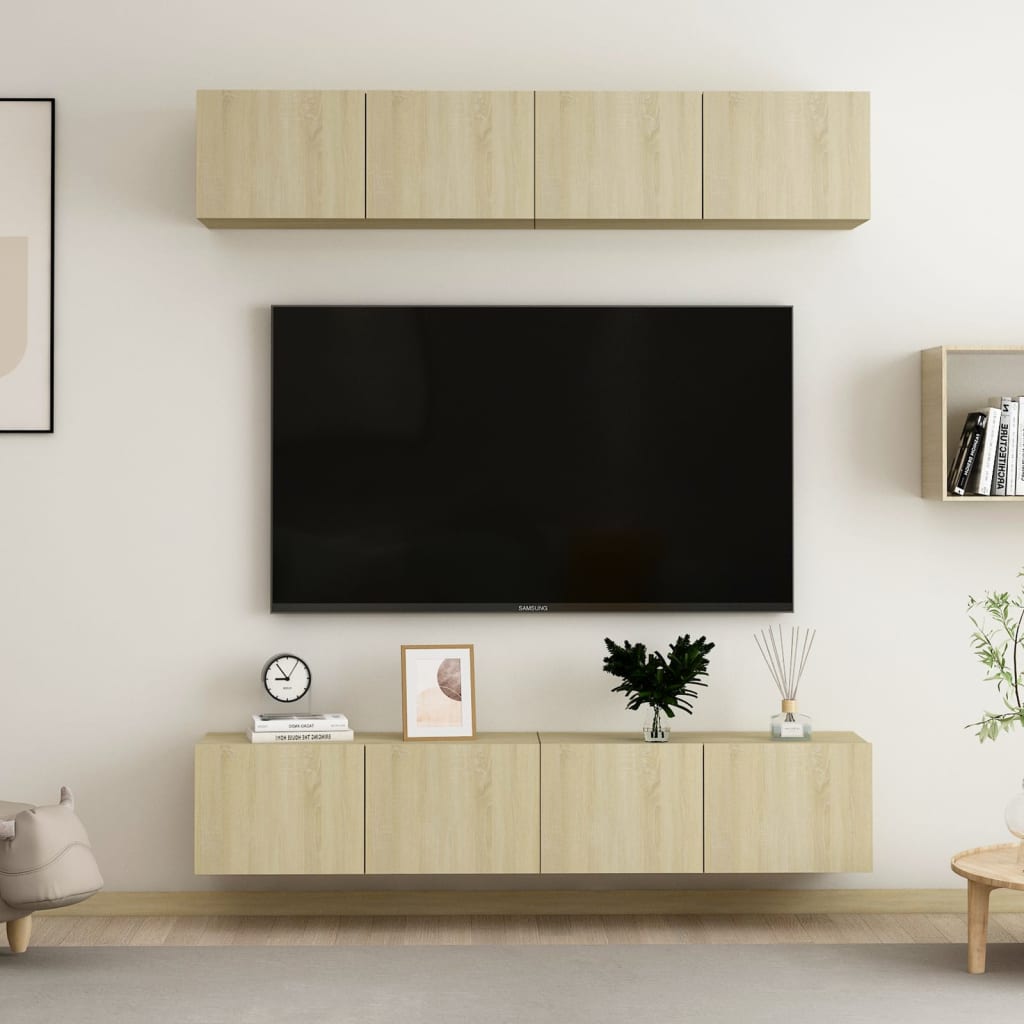 Meubles TV 4 pcs Chêne sonoma 80x30x30 cm Bois d'ingénierie - XIOS