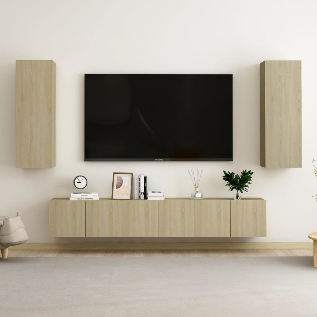 Ensemble de meubles TV 5 pcs Chêne sonoma Bois d'ingénierie