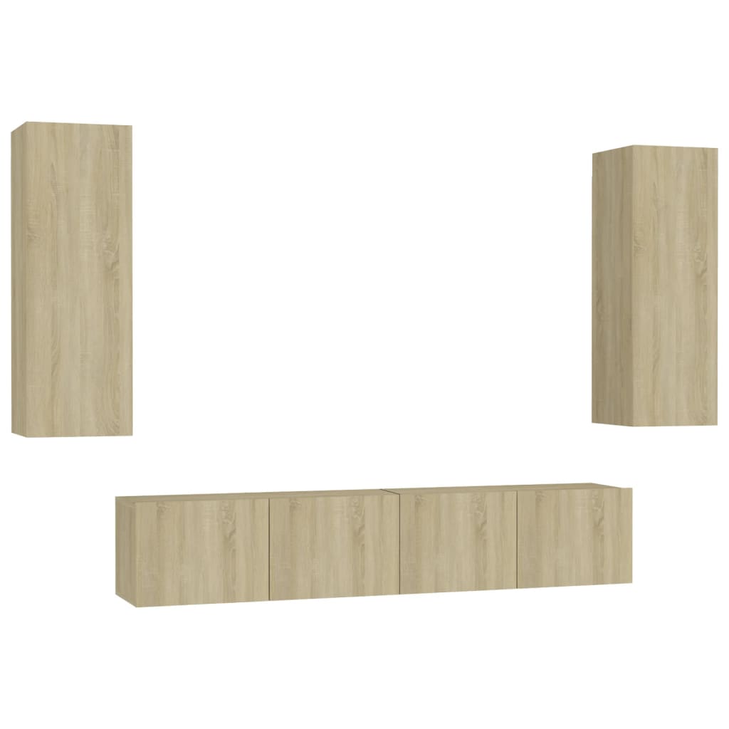 Ensemble de meubles TV 4 pcs Chêne sonoma Bois d'ingénierie - XIOS