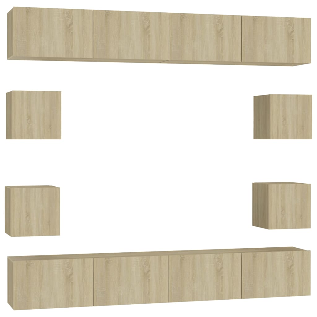 Ensemble de meubles TV 8 pcs Chêne sonoma Bois d'ingénierie