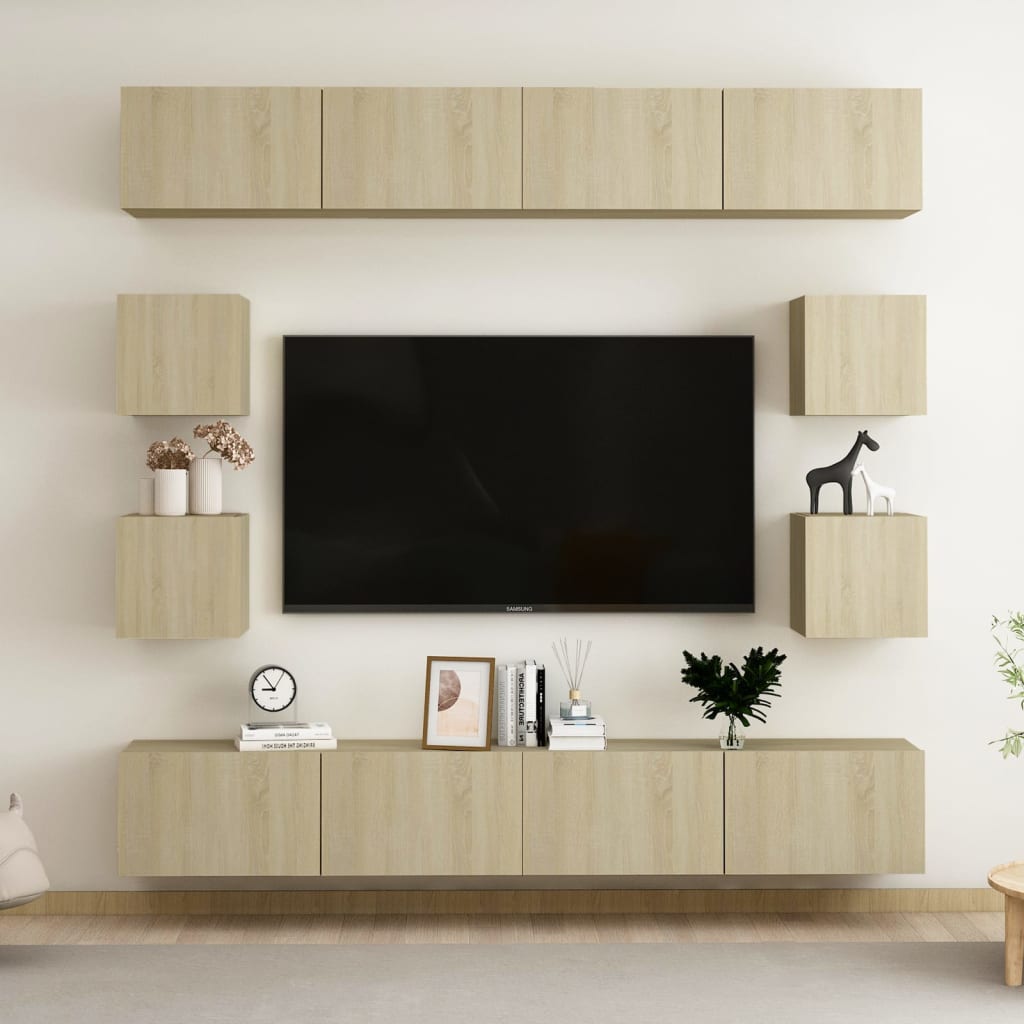 Ensemble de meubles TV 8 pcs Chêne sonoma Bois d'ingénierie - XIOS