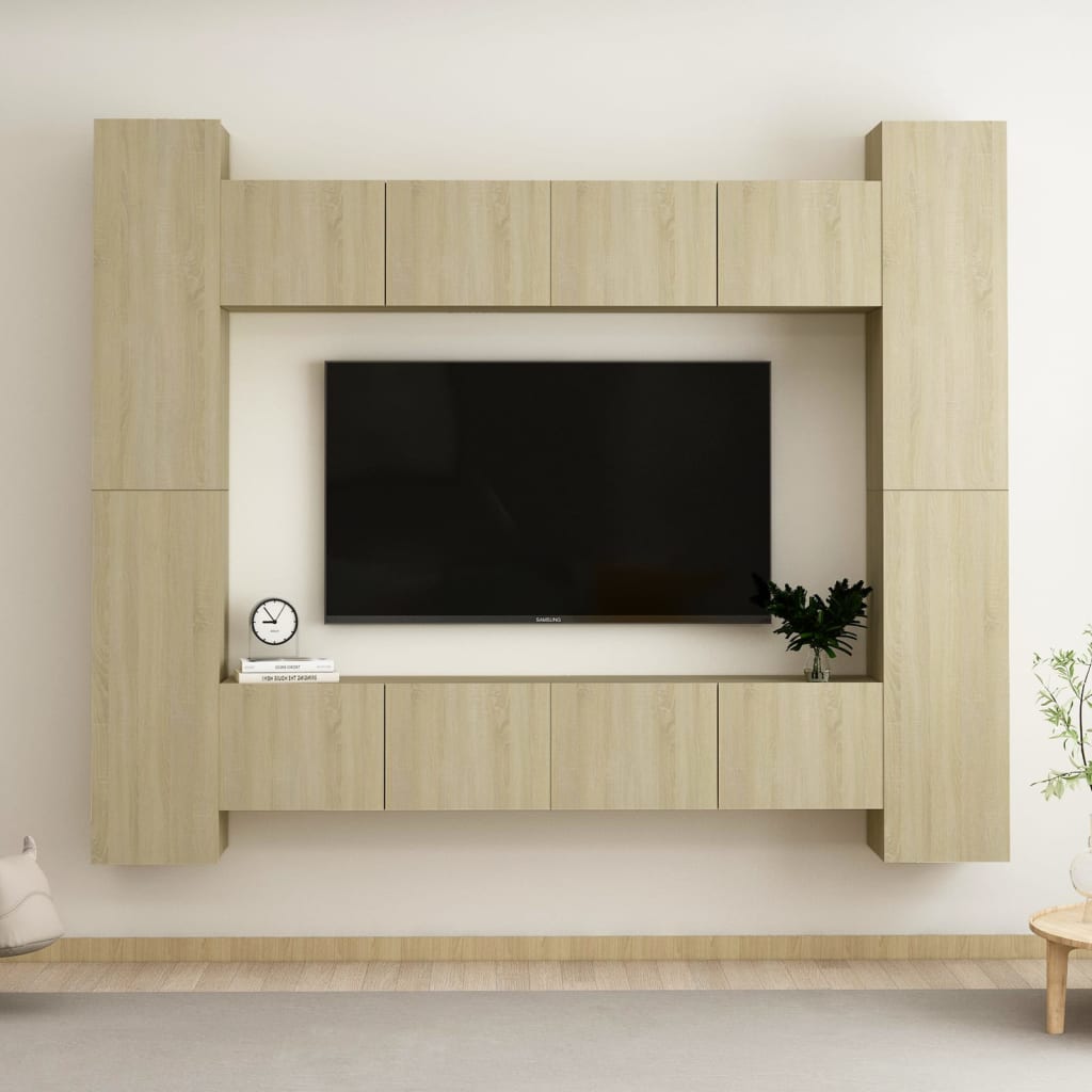 Ensemble de meubles TV 8 pcs Chêne sonoma Bois d'ingénierie - XIOS