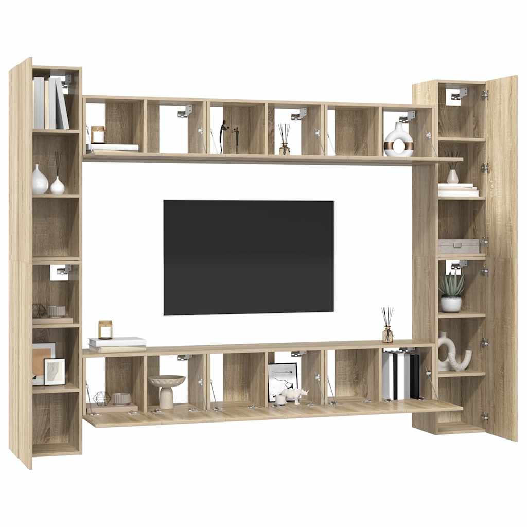 Ensemble de meubles TV 10 pcs Chêne sonoma Bois d'ingénierie
