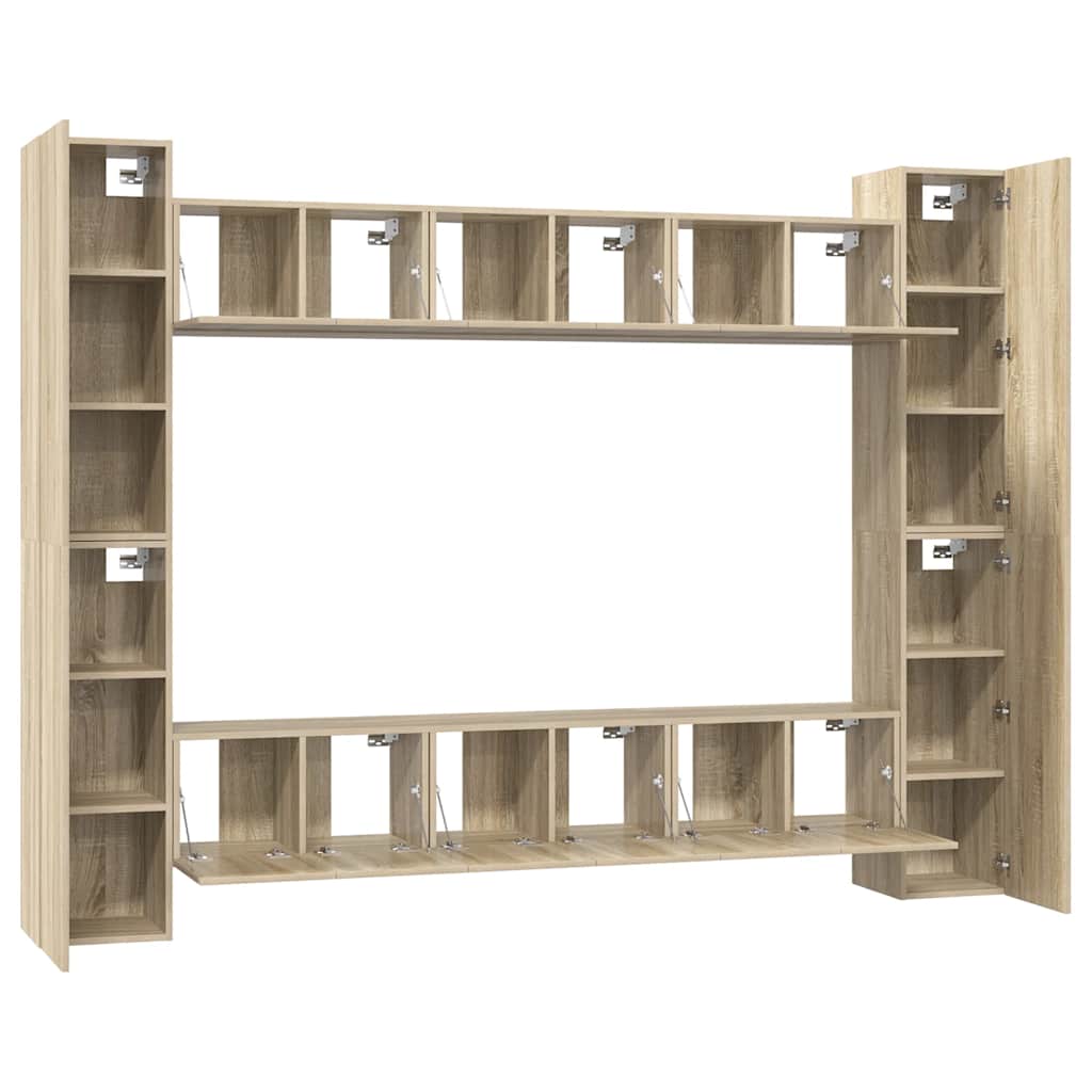 Ensemble de meubles TV 10 pcs Chêne sonoma Bois d'ingénierie - XIOS