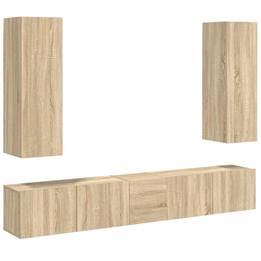 Ensemble de meubles TV 5 pcs Chêne sonoma Bois d'ingénierie - XIOS