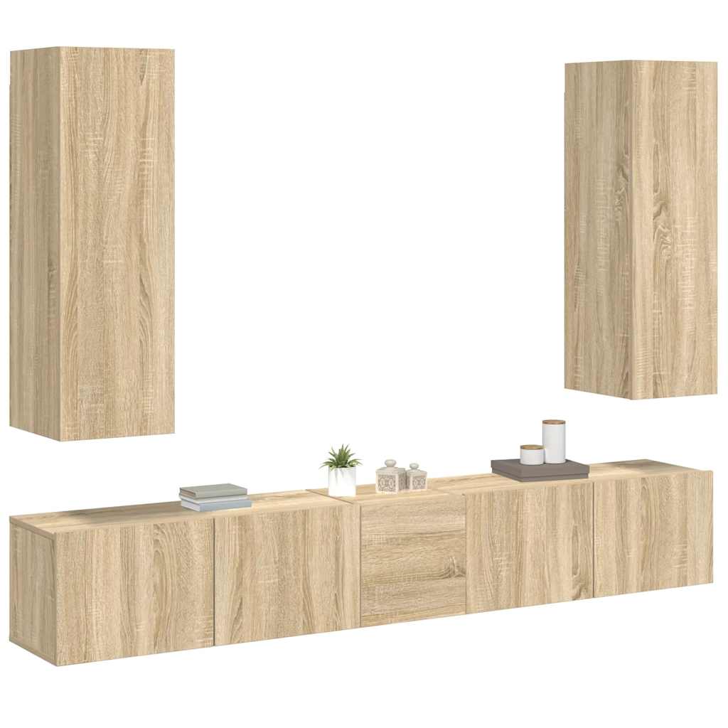 Ensemble de meubles TV 5 pcs Chêne sonoma Bois d'ingénierie - XIOS