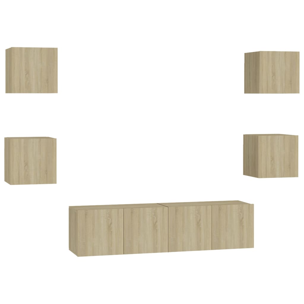 Ensemble de meubles TV 6 pcs Chêne sonoma Bois d'ingénierie - XIOS