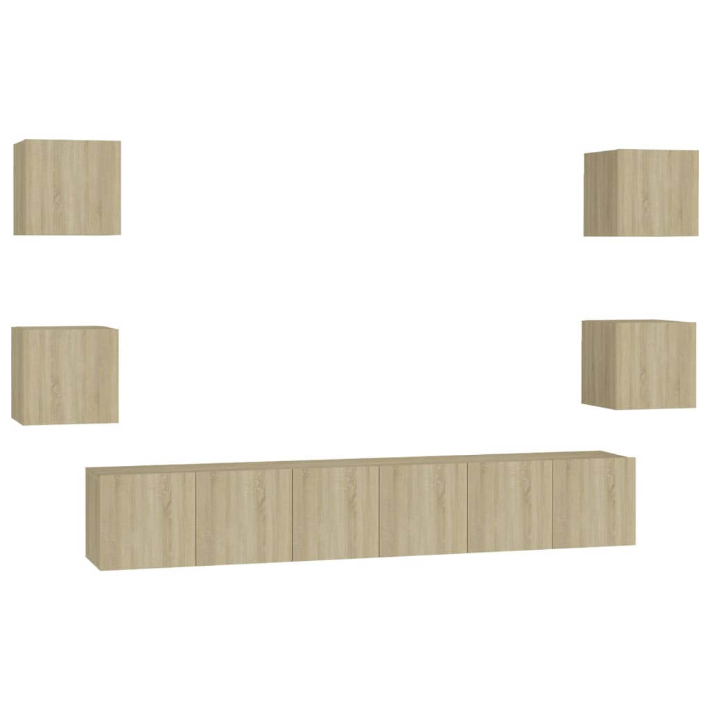 Ensemble de meubles TV 7 pcs Chêne sonoma Bois d'ingénierie - XIOS