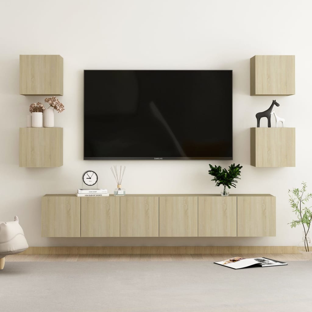 Ensemble de meubles TV 7 pcs Chêne sonoma Bois d'ingénierie - XIOS