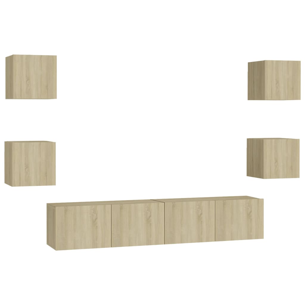 Ensemble de meubles TV 6 pcs Chêne sonoma Bois d'ingénierie - XIOS
