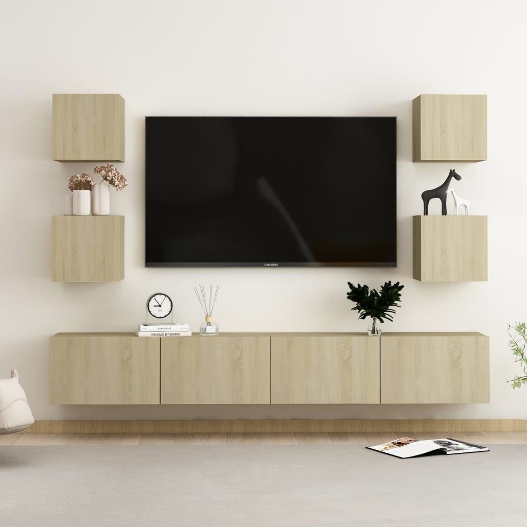Ensemble de meubles TV 6 pcs Chêne sonoma Bois d'ingénierie - XIOS
