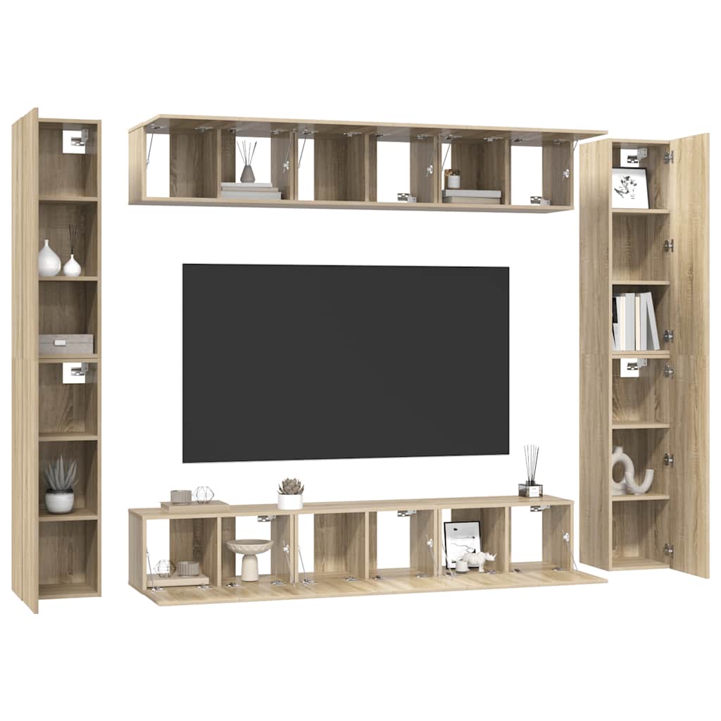 Ensemble de meubles TV 10 pcs Chêne sonoma Bois d'ingénierie - XIOS