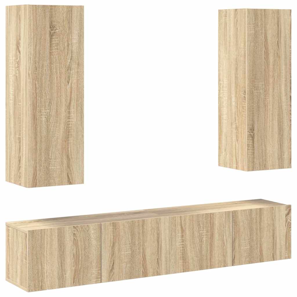 Ensemble de meubles TV 4 pcs Chêne sonoma Bois d'ingénierie - XIOS