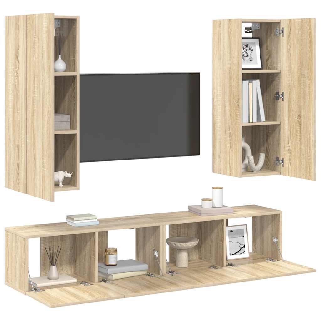 Ensemble de meubles TV 4 pcs Chêne sonoma Bois d'ingénierie - XIOS
